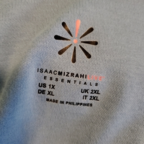 Isaac Mizrahi Light Blue Open Front Cardigan midlength Size 1X, casual comfy - Picture 6 of 10